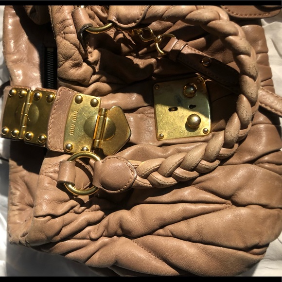 AUTH. MIU MIU by Prada Matelasse Coffer Lock Bag - Picture 10 of 13